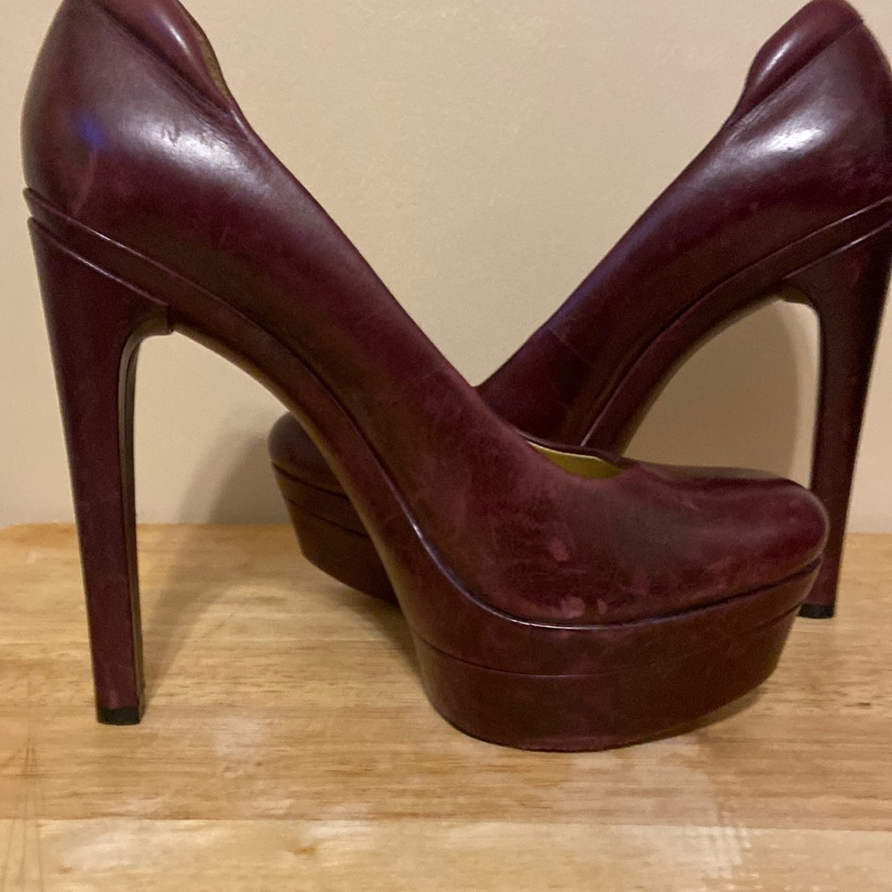 Burgundy distressed leather Heel, Rachel Zoe Worn Once